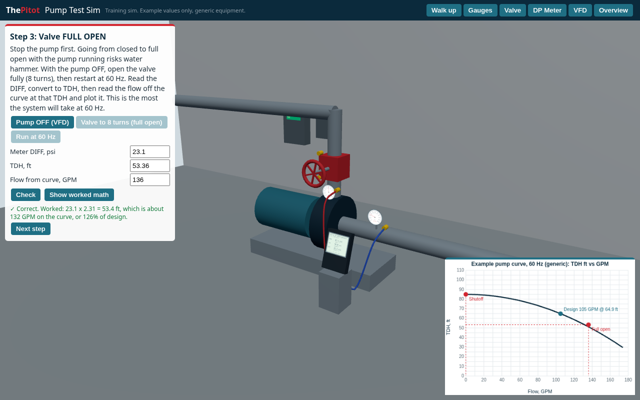 Pump Test Sim screenshot